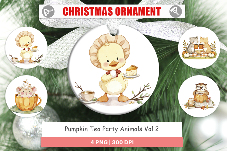 Ornament Pumpkin Tea Animals