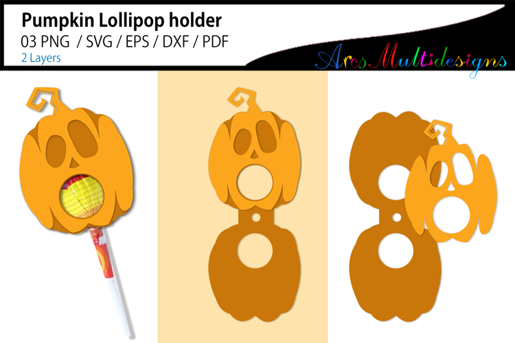 Pumpkin Lollipop Holder Template