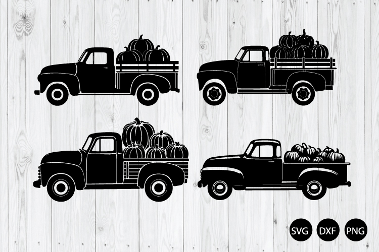 Pumpkin Truck SVG, Vintage Fall Pickup SVG