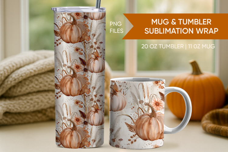 Cozy Pumpkin Wrap for Fall, Fall tumbler, Fall mug wrap
