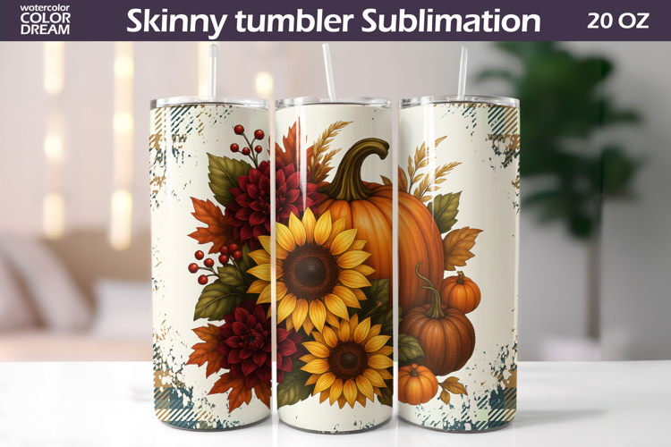 Fall Pumpkin Floral Tumbler | Thanksgiving Tumbler