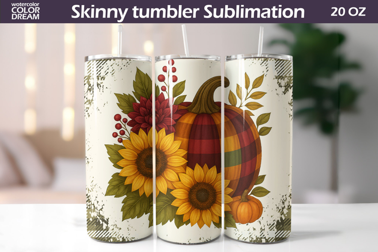 Fall Pumpkin Floral Tumbler | Thanksgiving Tumbler