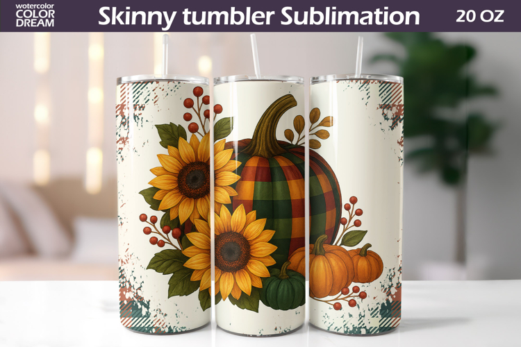 Fall Pumpkin Floral Tumbler | Thanksgiving Tumbler