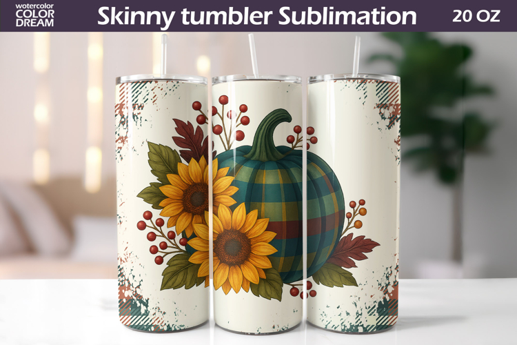 Fall Pumpkin Floral Tumbler | Thanksgiving Tumbler