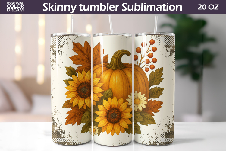 Fall Pumpkin Floral Tumbler | Thanksgiving Tumbler