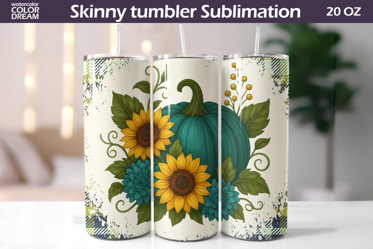 Fall Pumpkin Floral Tumbler | Thanksgiving Tumbler