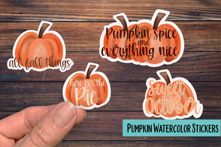 Pumpkin Watercolor PNG Sticker Pack