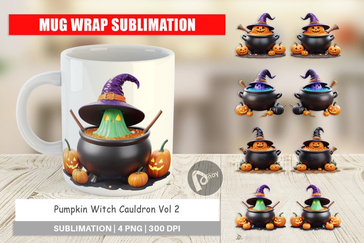 Mug Wrap Design Pumpkin Cauldron example image 1