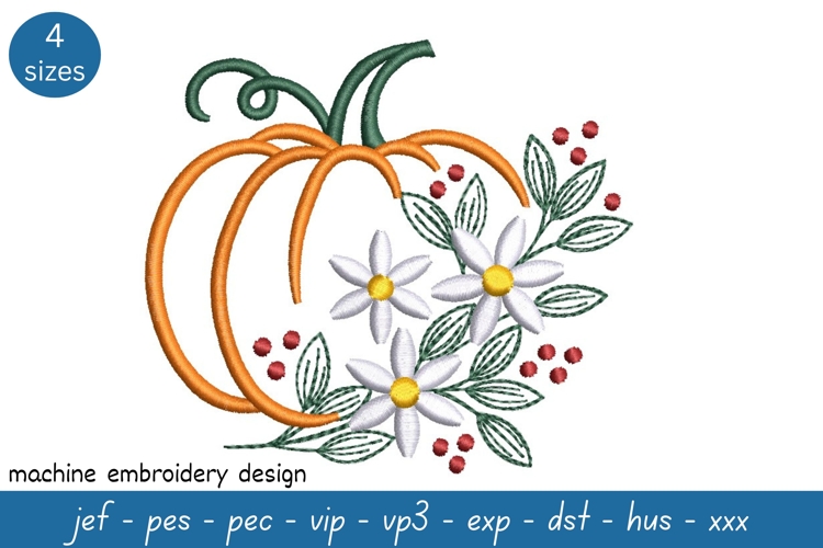 Pumpkin Embroidery Image 3