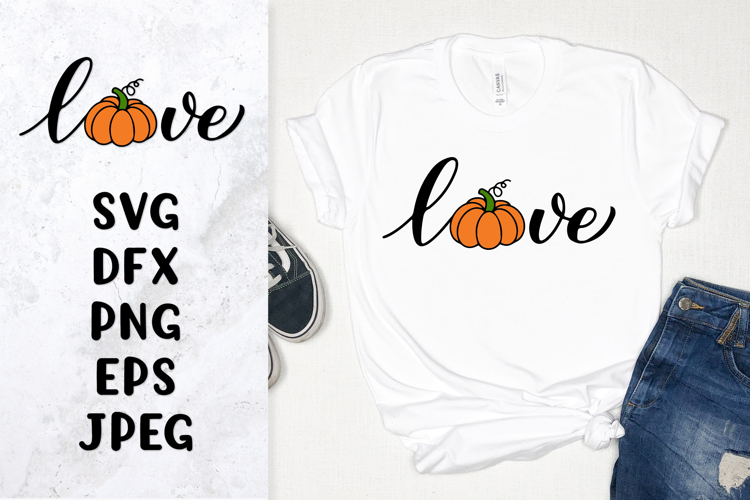 Love pumpkin. Hand lettered fall SVG. Thanksgiving design