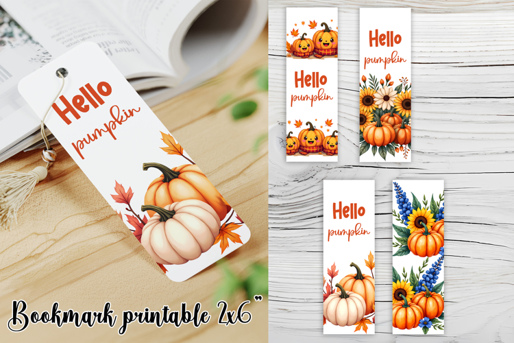Cute fall pumpkin bookmark printable | Autumn bookmark PNG