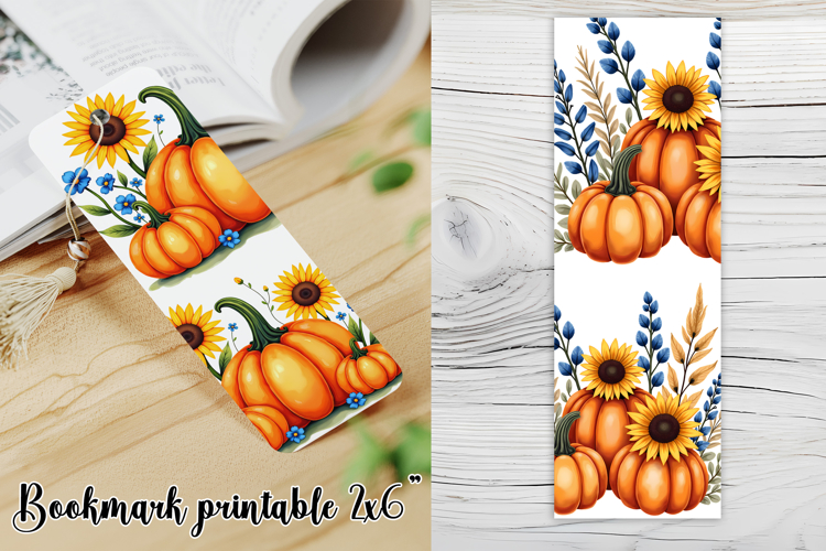 Cute fall pumpkin bookmark printable | Autumn bookmark PNG