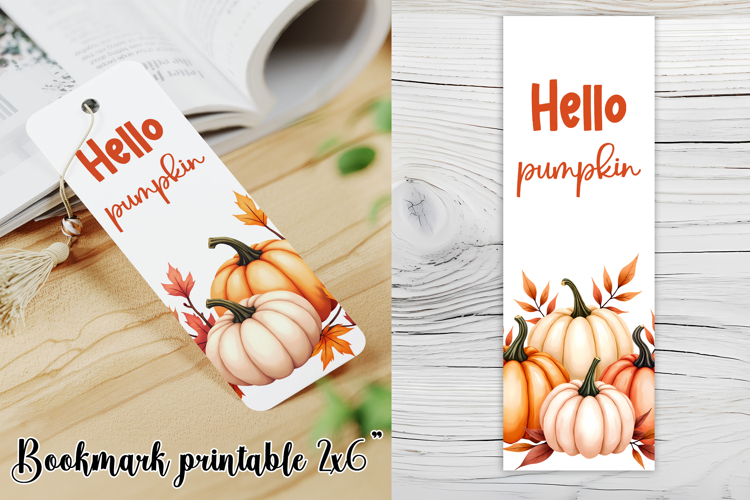 Cute fall pumpkin bookmark printable | Autumn bookmark PNG