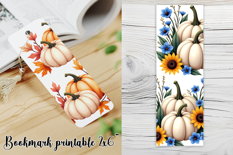 Cute fall pumpkin bookmark printable | Autumn bookmark PNG
