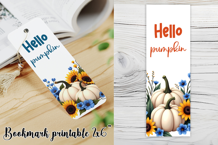 Cute fall pumpkin bookmark printable | Autumn bookmark PNG