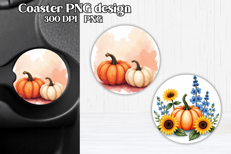 Pumpkin car coaster sublimation design | Fall car coaster