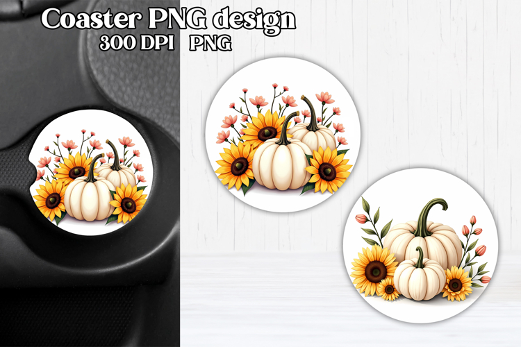 Pumpkin car coaster sublimation design | Fall car coaster