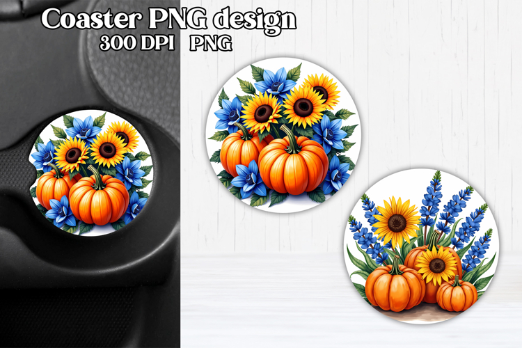Pumpkin car coaster sublimation design | Fall car coaster
