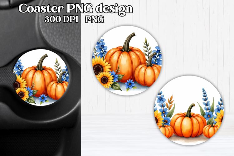 Pumpkin car coaster sublimation design | Fall car coaster
