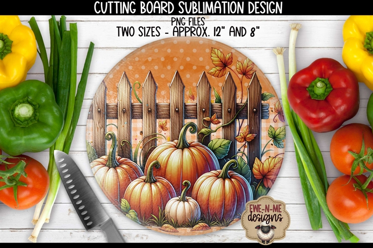 Pumpkin Fence Cutting Board Design | ROUND Sublimation