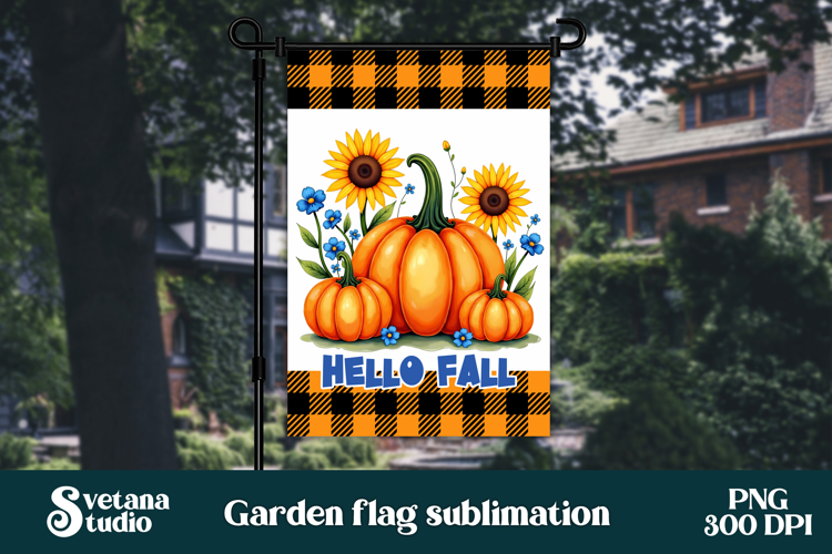 Fall pumpkin flag PNG design | Garden flag PNG