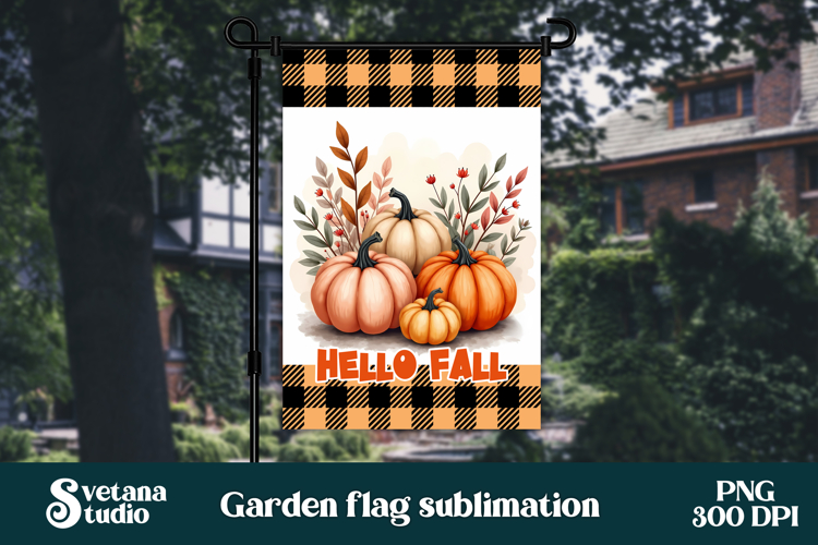 Fall pumpkin flag PNG design | Garden flag PNG