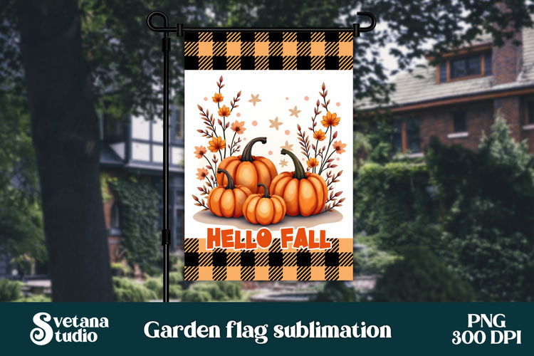 Fall pumpkin flag PNG design | Garden flag PNG