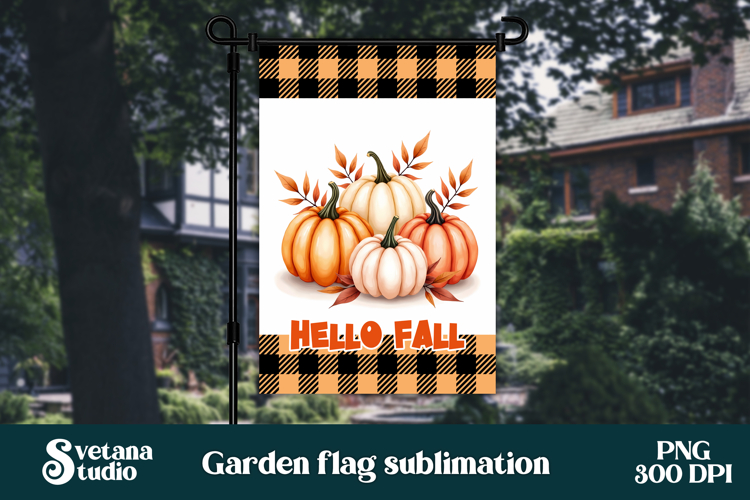 Fall pumpkin flag PNG design | Garden flag PNG
