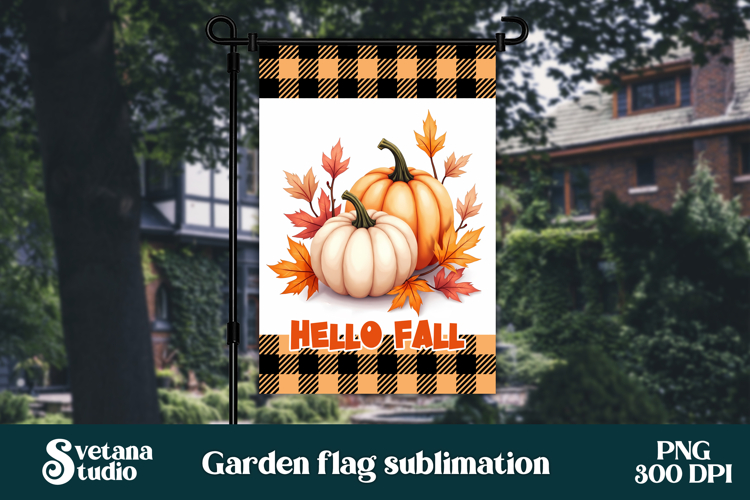 Fall pumpkin flag PNG design | Garden flag PNG