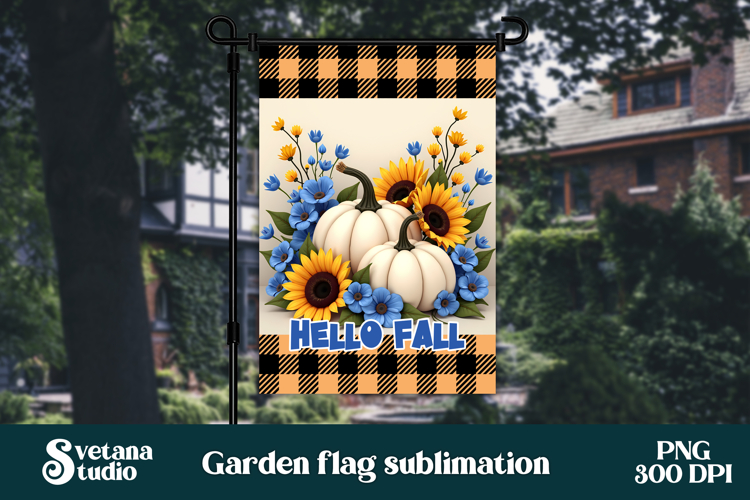 Fall pumpkin flag PNG design | Garden flag PNG