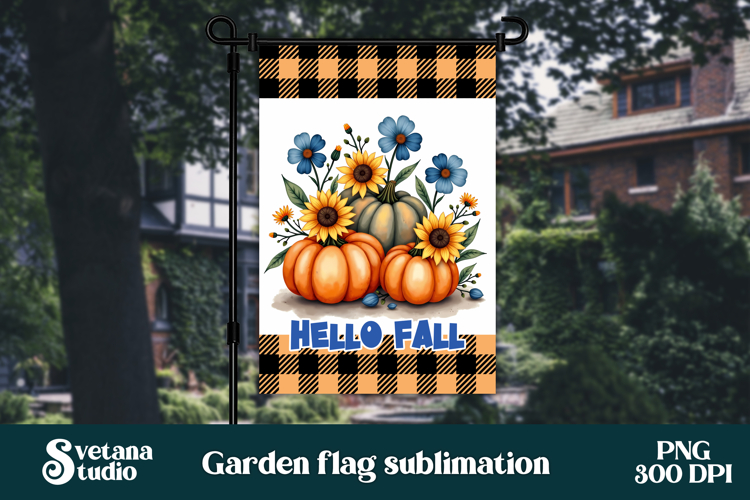 Fall pumpkin flag PNG design | Garden flag PNG
