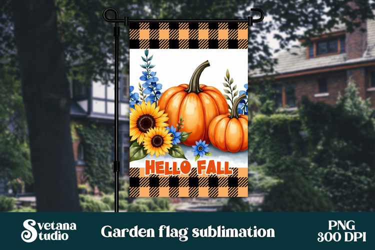 Fall pumpkin flag PNG design | Garden flag PNG