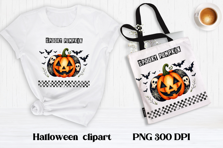 Halloween patchwork pumpkin clipart | Halloween sublimation
