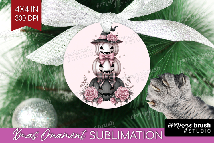 Pumpkins Cute Ornament PNG Pink Halloween PNG Sublimation