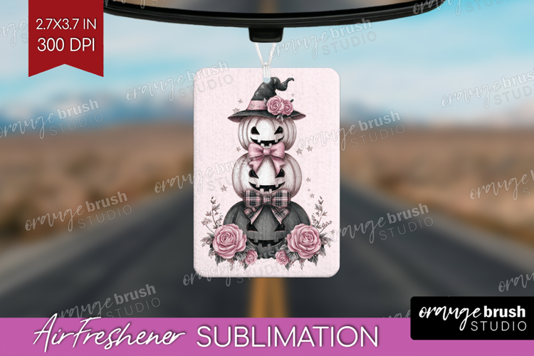 Pumpkins Cute Air Freshener PNG Pink Halloween PNG