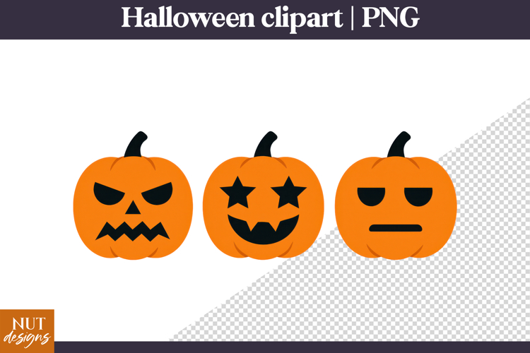 Cute Creepy Halloween Clipart Halloween Pumpkin Faces PNG
