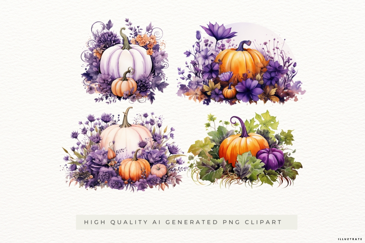Hand Painted Pumpkin PNG Artwork