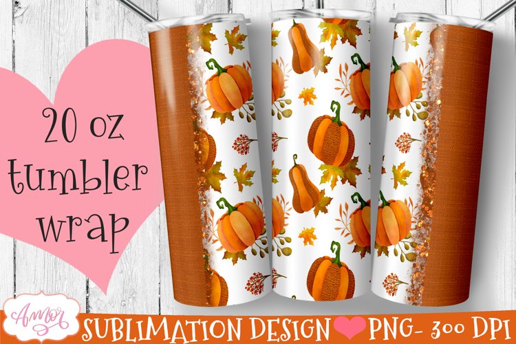 Pumpkins tumbler wrap for sublimation | Customizable PNG