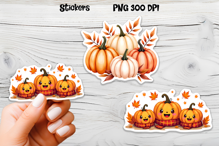 Fall pumpkin stickers | Printable autumn sticker