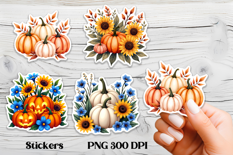 Fall pumpkin stickers | Printable autumn sticker