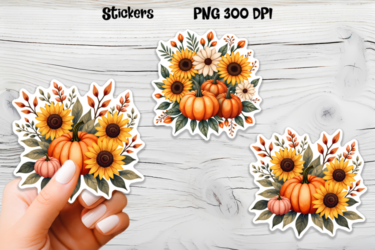 Fall pumpkin stickers | Printable autumn sticker