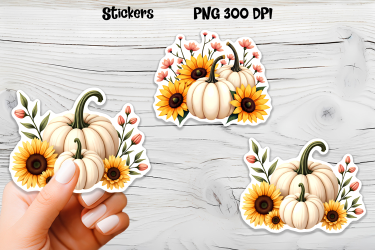 Fall pumpkin stickers | Printable autumn sticker