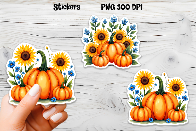 Fall pumpkin stickers | Printable autumn sticker