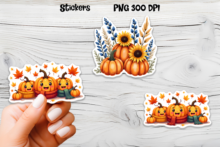 Fall pumpkin stickers | Printable autumn sticker