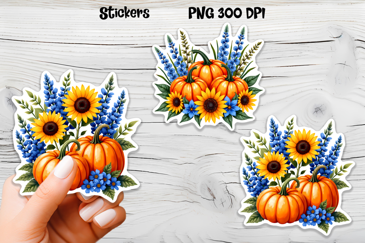 Fall pumpkin stickers | Printable autumn sticker