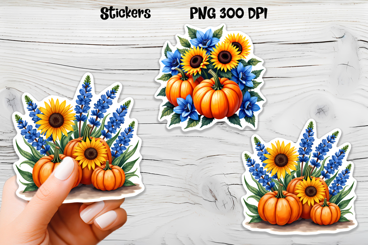Fall pumpkin stickers | Printable autumn sticker