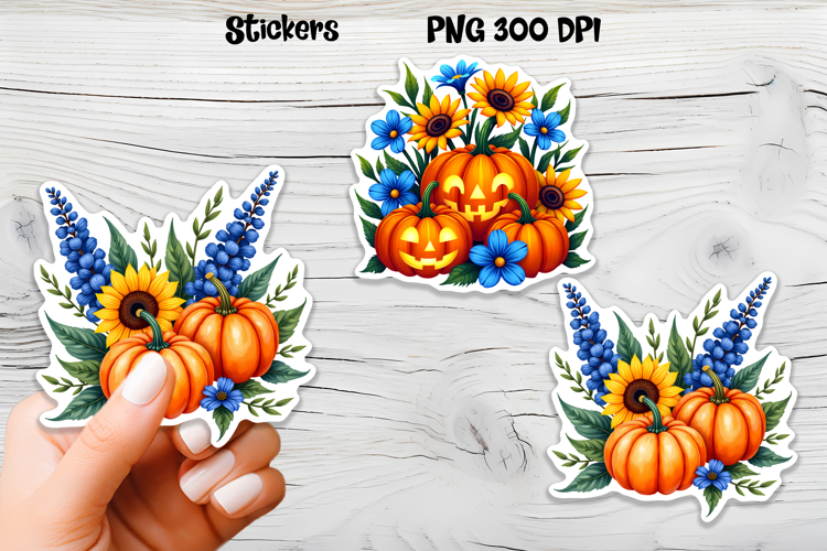 Fall pumpkin stickers | Printable autumn sticker