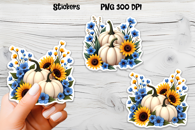 Fall pumpkin stickers | Printable autumn sticker