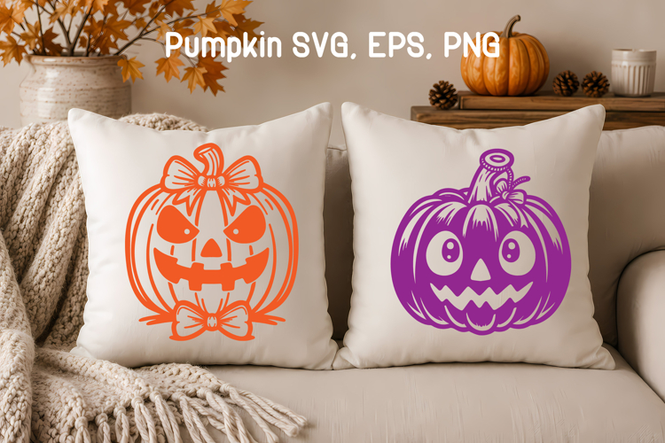 Cute Halloween pumpkin bow SVG | Halloween SVG