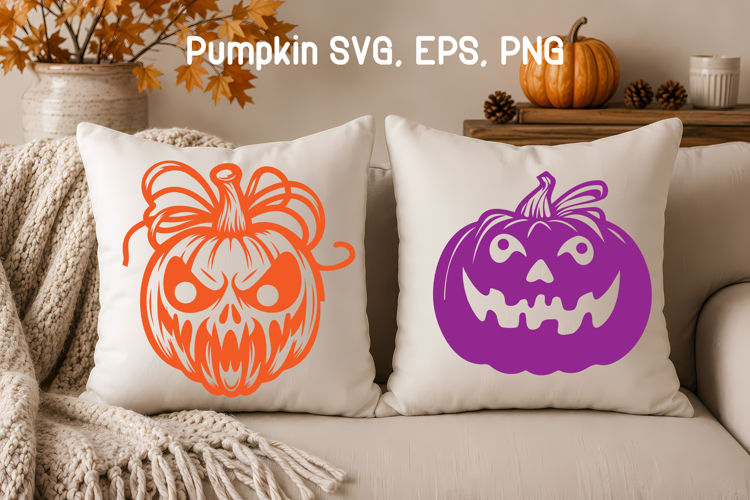 Cute spooky Halloween pumpkin bow SVG | Halloween SVG